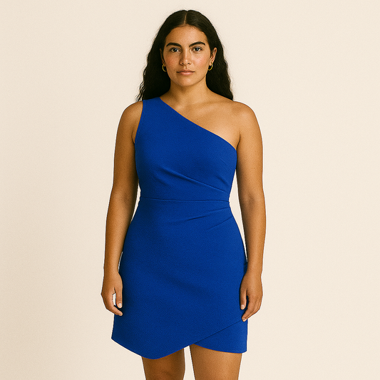 Vestido Mini Escultural en Azul Real